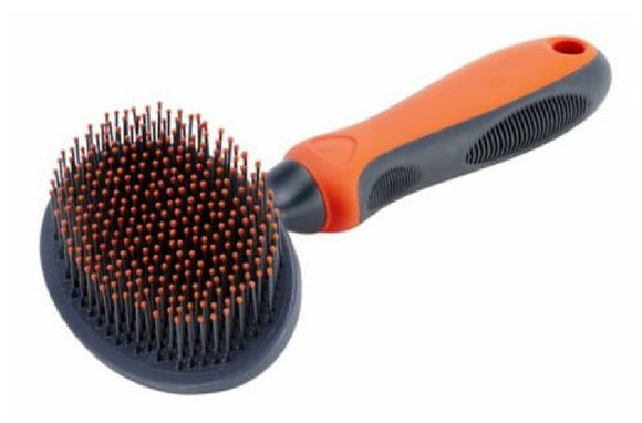 Retriever 0101-048 Comfort Grip Handle Nylon Bristles Orange Plastic Pet Brush