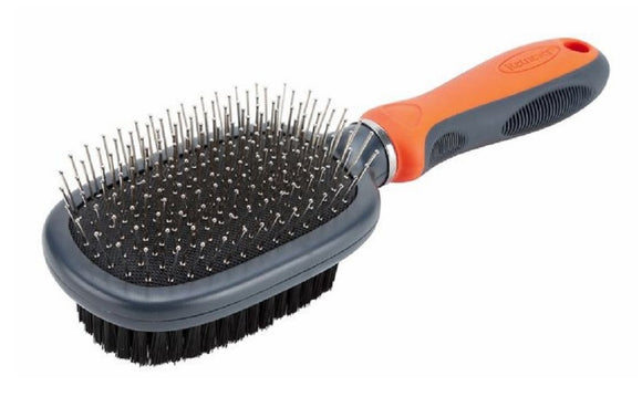 Retriever 0101-050 Orange Handle Large Combo Steel & Plastic Bristles Pet Brush