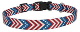 Retriever 06927 Q PCV26 Adjustable Patriotic Chevron Dog Collar - 18-26 in.