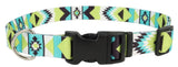 Retriever 06927 Q TLZ26 Adjustable Aztec Dog Collar, Teal/Lime 5/8 x 8- 12 in.