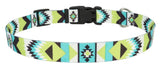 Retriever 06927 Q TLZ26 Adjustable Aztec Dog Collar, Teal/Lime 5/8 x 12- 18 in.