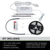 16 ft. LED White and RGB Tape Light Kit- Under Cabinet Light