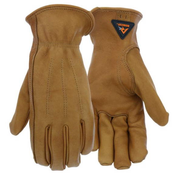 Ridgecut RC84005-WS Women's Water-Resistant Leather Driver Gloves- Beige, Medium