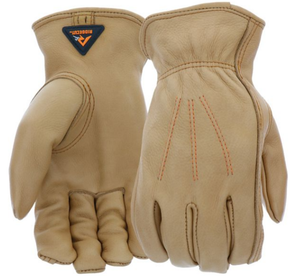 Ridgecut RC86005-L Water Resistant Leather Driver Gloves- Leather Brown, Large