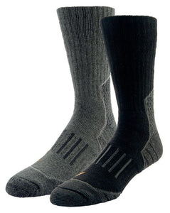 Ridgecut SX12897 Men's Durable Built Tough Crew Socks 10-13 Multicolor, 2-Pair