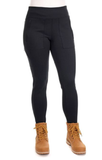 Ridgecut YLB-30451 Women's Stretch Fit Natural-Rise Work Leggings, Black, Medium