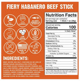 Righteous Felon HAB-STICK-24 Habanero 100% Beef Stick Spicy 1 oz.