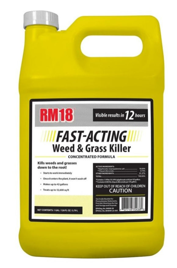RM18 75436 Fast-Acting Grass and Weed Killer with Diquat Yellow 1 gal.