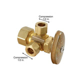 1/2 in. Nominal Compression Inlet x 3/8 in. O.D. Compression x 3/8 in. O.D. Compression Dual Outlet Multi-Turn Valve