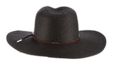 Scala TSCLP249-BLK Braid Safari Hat with Faux Suede Trim- Black. One Size