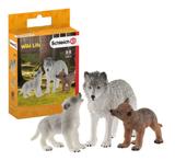 Schleich 42472 Wild Life Wolf Mom with Pups Toy Figures