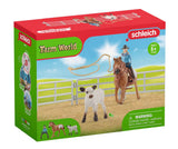 Schleich 42577 Team Roping with Cowgirl Toy Set, Ages 3 and up