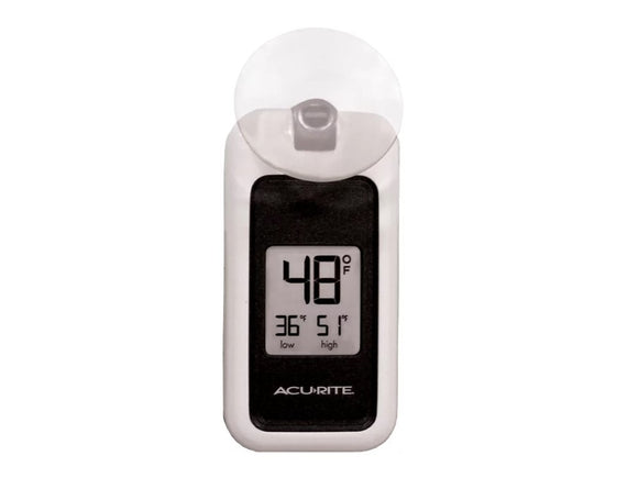 AcuRite 306DIA3 White Digital Window Thermometer with Suction Cup, Plastic