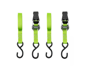 Traveller FH9910 1 in. x 6 ft. Green Padded Ratchet Tie-Down Straps, 2-Pack