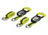 Traveller FH9888 2 in. x 8 ft. Yellow Reflective Ratchet Tie-Down Straps, 2-Pack