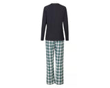 Blue Mountain FLPJ24-1041 Heather Black/Green Plaid Women's Plaid PJ Set, Medium