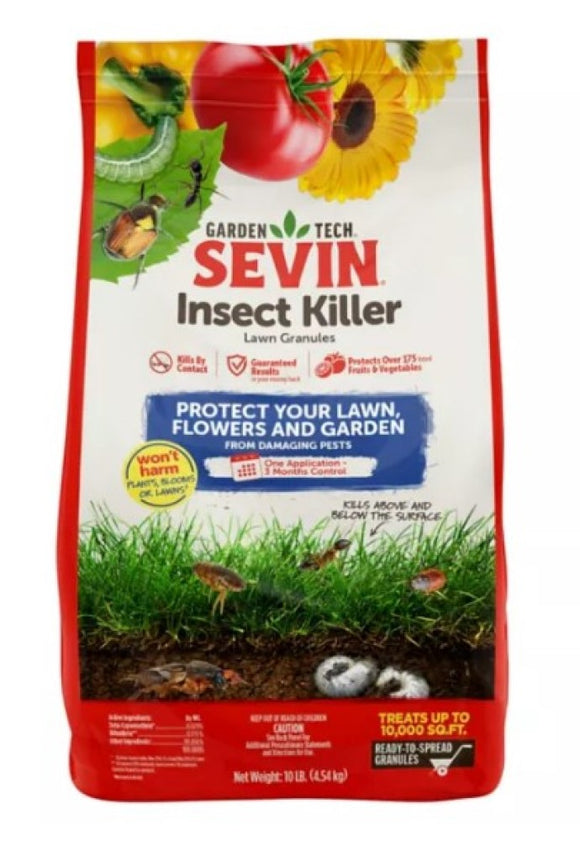 Sevin 100530128 GardenTech Insect Killer Lawn Granules, 10 lb. Bag