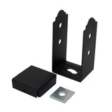 Outdoor Accents Mission Collection ZMAX, Black Powder-Coated Post Base for 4x4 Nominal Lumber
