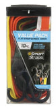 SmartStraps 215 Assorted Flat Bungee Straps, 10-Pack