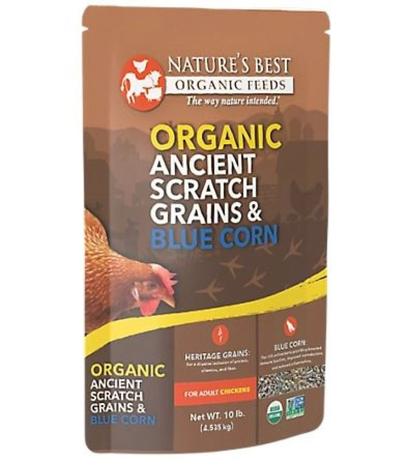 Nature's Best Organic SP989 Ancient Scratch Chicken Grains with Blue Corn 10 lb.