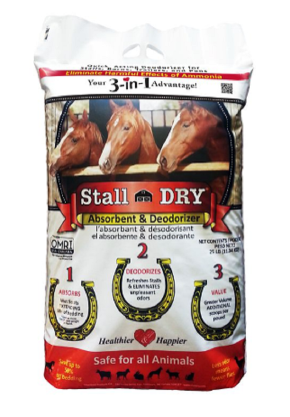 Stall DRY W134 Barn Odor Absorbent & Deodorizer for Small/Large Animals, 25 lb.