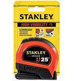 Stanley STHT30818S ABS Case LeverLock Hi-Vis Magnetic Tape Measure, 3/4" x 25 ft