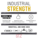 STZ 308 38XCL 3/8 in. x Close Black Pipe Nipple