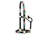 Weaver Leather T-35-6785-98 Nylon Patterned Adjustable Horse Halter, Black/Multi