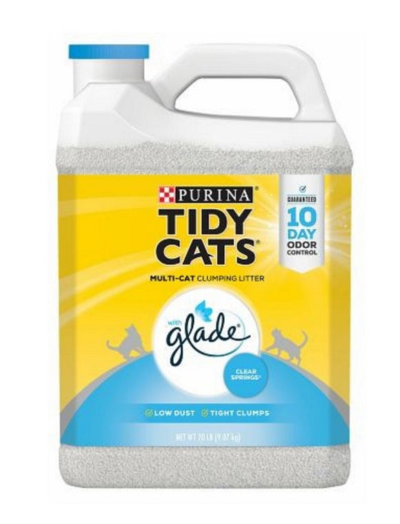 Tidy Cats 7023015346 Glade Tough Odor Solution Clumping Clay 20 lbs. Cat Litter