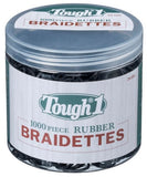 Tough-1 Rubber Braidettes Braiding Bands, Horse Grooming 1,000 pcs.- Black