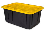 Tough Box 27GBLKYW Storage Tote Polypropylene with Yellow Lid, 27 Gallon Capacity