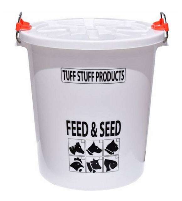 Tuff Stuff FS17 White-Colored 17 gal. cap. Feed & Seed Storage with Locking Lid