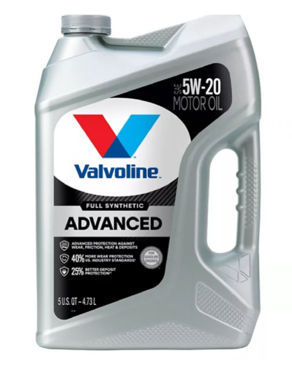 Valvoline 5 qt. (4.73L) Advanced Synthetic SAE 5W-20 Motor Oil