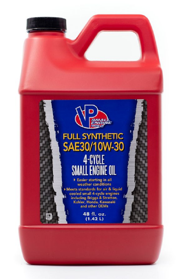 VP Small Engine Fuels 2929 Full Synthetic SAE 30 10W 30 Motor Oil, 48 oz.