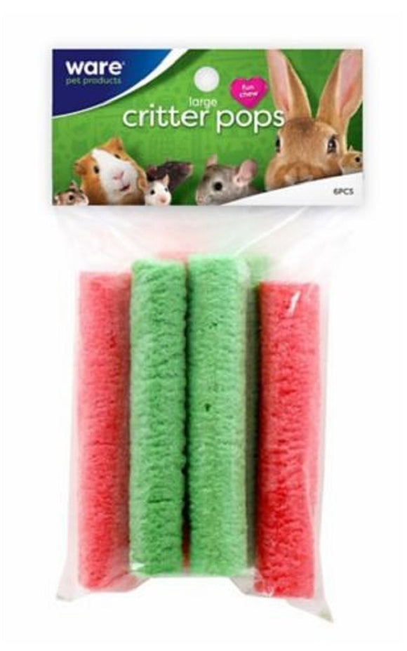 Ware Manufacturing 3076 Large Size Critter Pops 6 pcs. Package Small Pet Treats