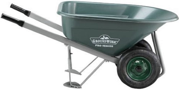 GroundWork WB8001P-1 Pro Poly Wheelbarrow 8 cu. ft./600 lb Capacity