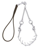 Weaver Leather T-80-1090-BR Brahma Webb Pronged Chain Goat Collar and Lead Set