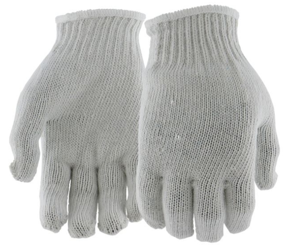 West Chester B62081-L12P Men's String Knitted Gloves- White, Large, 12-Pack