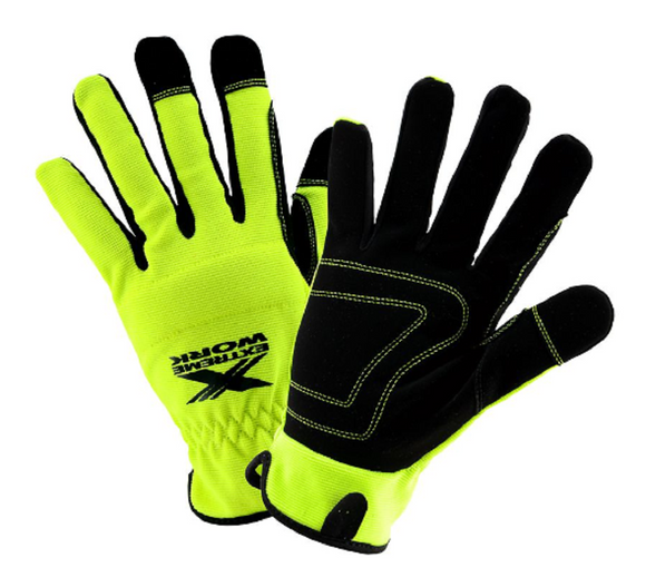 West Chester 86154-L Men's Hi-Dex Eco Work Gloves- Yellow/Black, Large