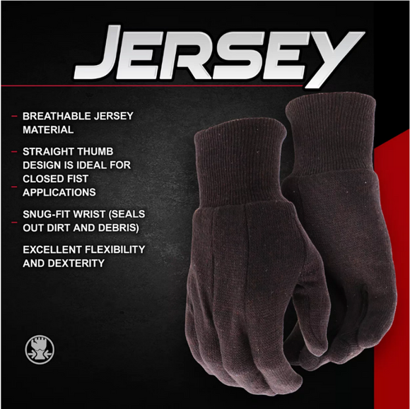 West Chester B62011-L12P Knit Wrist Jersey Gloves, 12-Pack, Large