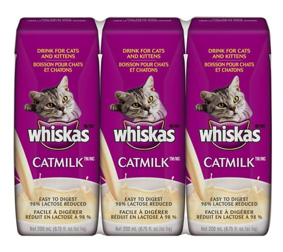 Whiskas 10090505 CATMILK PLUS Milk Drink for Cats and Kittens 6.75oz., Pack of 3