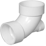 3 in. x 3 in. x 2 in. PVC DWV 90-Degree Hub x Hub Elbow with Lowheel Inlet