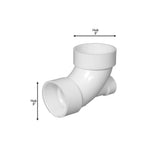 3 in. x 3 in. x 2 in. PVC DWV 90-Degree Hub x Hub Elbow with Lowheel Inlet