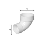 3 in. x 4 in. DWV PVC Closet Bend Reducing Hub x Hub Elbow Fitting