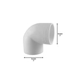2 in. PVC Schedule. 40 90-Degree S x S Elbow Fitting