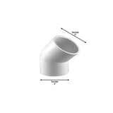 2 in. PVC Schedule. 40 45-Degree S x S Elbow Fitting