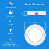 3 in. Plug-in White Linkable Onesync Under Cabinet Integrated LED Puck Light with Color Changing CCT (3-Pack)