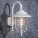 Coastal Old Saybrook 1-Light White Outdoor Wall Lantern Sconce