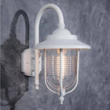 Coastal Old Saybrook 1-Light White Outdoor Wall Lantern Sconce