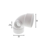 3 in. x 3 in. x 1-1/2 in. PVC DWV 90-Degree All Hub Elbow with Side Inlet